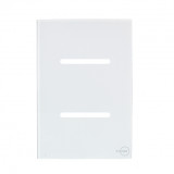 Placa p/ 2 Interruptores 4x2 - Novara Glass Branco